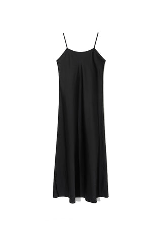 Satin Maxi Dress Black