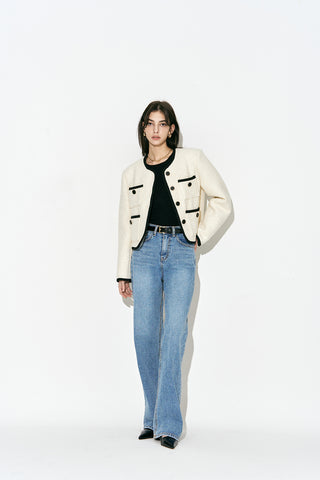 Bouclé Wool Jacket Ivory