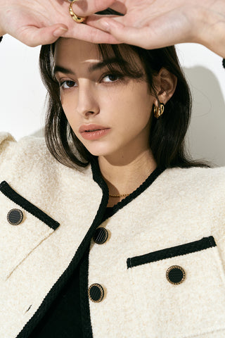 Bouclé Wool Jacket Ivory