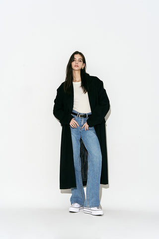 Oversized Long Coat Black