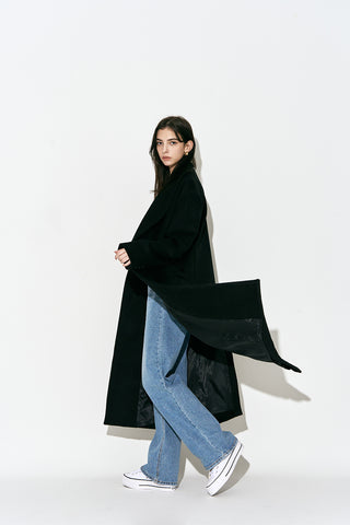 Oversized Long Coat Black