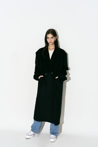 Oversized Long Coat Black