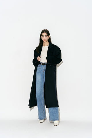 Oversized Long Coat Navy