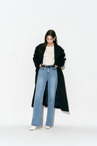 Oversized Long Coat Navy