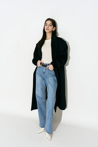 Oversized Long Coat Navy