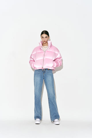 Duck Down Pearl Puffer Jacket Pink