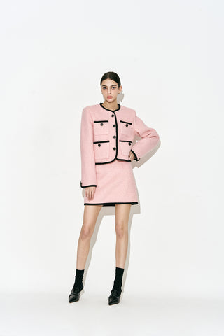 Bouclé Wool Jacket Pink