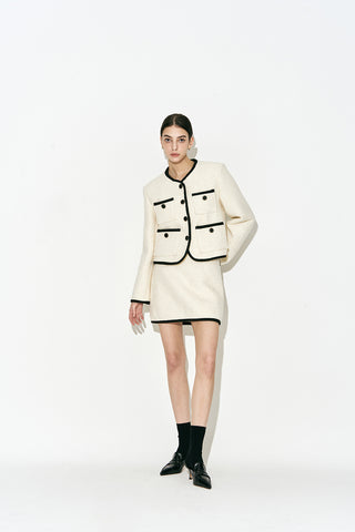 Bouclé Wool Jacket Ivory