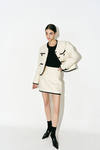 Bouclé Wool Jacket Ivory