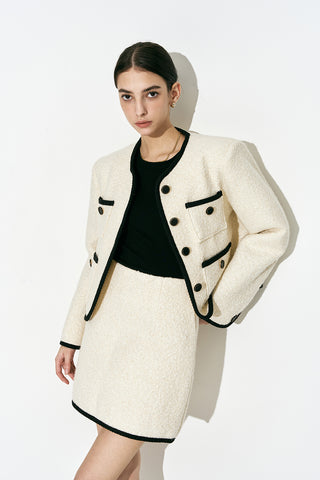 Bouclé Wool Jacket Ivory