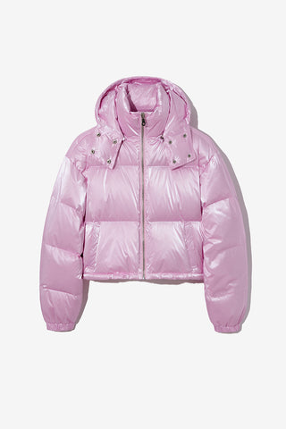 Duck Down Pearl Puffer Jacket Pink