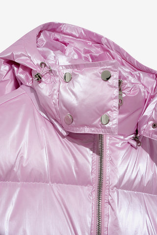 Duck Down Pearl Puffer Jacket Pink