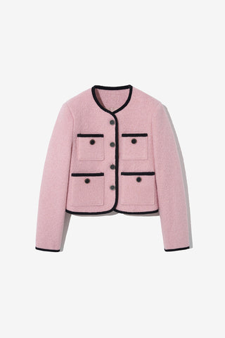 Bouclé Wool Jacket Pink