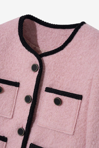 Bouclé Wool Jacket Pink